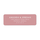 Elegante Roze Minimalist Etiket (Voorkant)