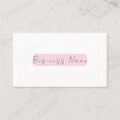 Elegante Roze Minimalist met QR-code Visitekaartje (Voorkant)