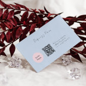 Elegante Roze Minimalist met QR-code Visitekaartje
