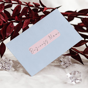 Elegante Roze Minimalist met QR-code Visitekaartje