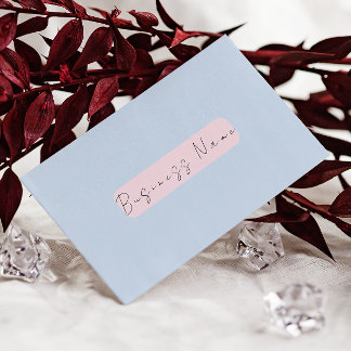 Elegante Roze Minimalist met QR-code Visitekaartje