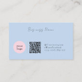 Elegante Roze Minimalist met QR-code Visitekaartje (Achterkant)