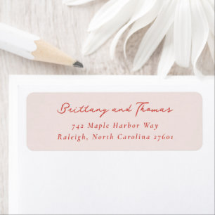 Elegante Roze Minimalistische Calligrafie Etiket