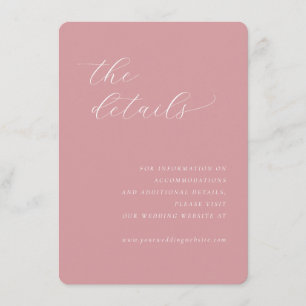 Elegante Roze Minimalistische Details Informatiekaartje