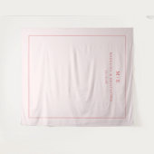 Elegante Roze Minimalistische Initialen Wandkleed (Voorkant (horizontaal))