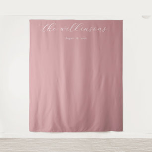Elegante Roze Minimalistische Kalligrafie Wandkleed