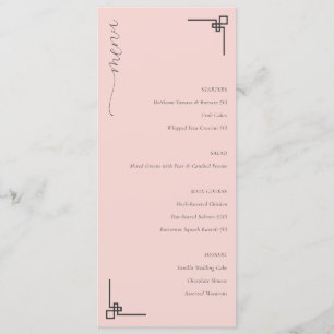 Elegante Roze Minimalistische Menu