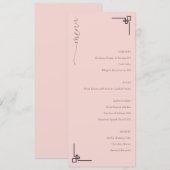 Elegante Roze Minimalistische Menu (Voorkant / Achterkant)