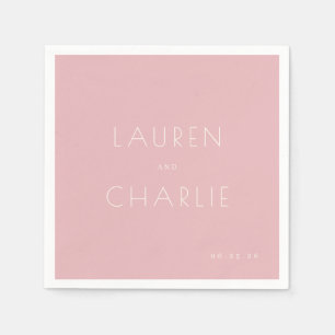 Elegante Roze Minimalistische Namen Servet