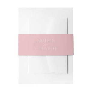 Elegante Roze Minimalistische Namen Uitnodigingen Wikkel