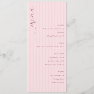 Elegante Roze Minimalistische Trouwmenu Menu