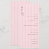 Elegante Roze Minimalistische Trouwmenu Menu (Voorkant / Achterkant)