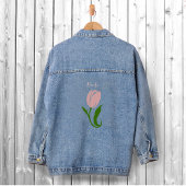 Elegante Roze Minimalistische Tulp Bloem Denim Jacket