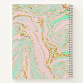Elegante roze Mint Gold Marbling look Notitieboek (Achterkant)