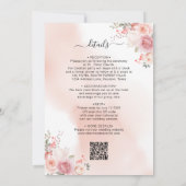 Elegante Roze Mist Bloemen Budget Huwelijk Kaart (Achterkant)