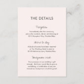 Elegante roze moderne bruiloft informatiekaartje (Voorkant)