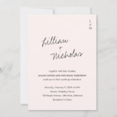 Elegante roze moderne bruiloft kaart (Voorkant)