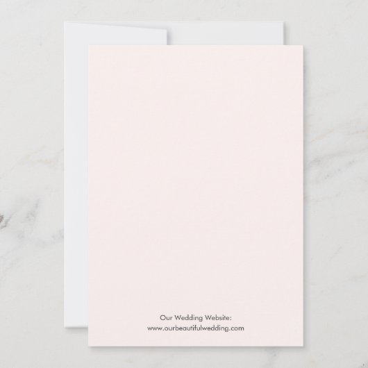 Elegante roze moderne bruiloft kaart (Achterkant)