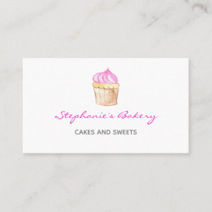 Elegante Roze Moderne Cupcake Bakkerij Visitekaartje