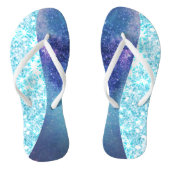 Elegante Roze Moderne gradiënt galaxy glitter ster Teenslippers (Voetbed)