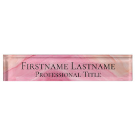 Elegante roze moderne marmeren acryl naambordje