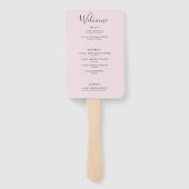 Elegante roze moderne welkomstroute handwaaier (Achterkant)