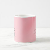 Elegante Roze Monogram Aangepaste Naam Koffiemok (Center)