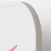 Elegante Roze Monogram & Aangepaste Naam Minimalis Pickleball Paddle (Links Detail)