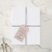 Elegante Roze Monogram Bruiloft Favor Cadeaulabel (Met Touw)