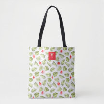 Elegante Roze Monogram groene Palmbladeren