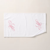 Elegante Roze Monogram Initiaal Handdoek (Handdoek)