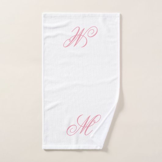 Elegante Roze Monogram Initiaal Handdoek (Handdoek)