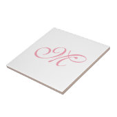 Elegante Roze Monogram Initiaal Tegeltje (Zijkant)