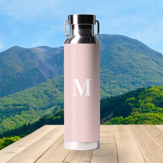 Elegante Roze Monogram Initiaal Waterfles