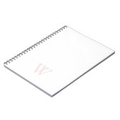 Elegante Roze Monogram Initiaal Wit Notitieboek (Linkerzijde)
