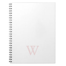 Elegante Roze Monogram Initiaal Wit