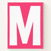Elegante Roze, Monogram Naam Minimalistisch modern Notitieboek (Achterkant)