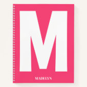 Elegante Roze, Monogram Naam Minimalistisch modern Notitieboek (Voorkant)