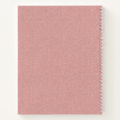 Elegante roze monogram script naam recept notitieboek (Achterkant)