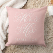 Elegante Roze Mr en Mrs Script Trouw Kussen (Deken)