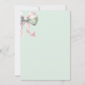 Elegante Roze Munt Boog Doop voor Baby Girl Kaart (Achterkant)