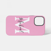 Elegante Roze Naam Persoonlijk iPhone Hoesje (Achterkant horizontaal)