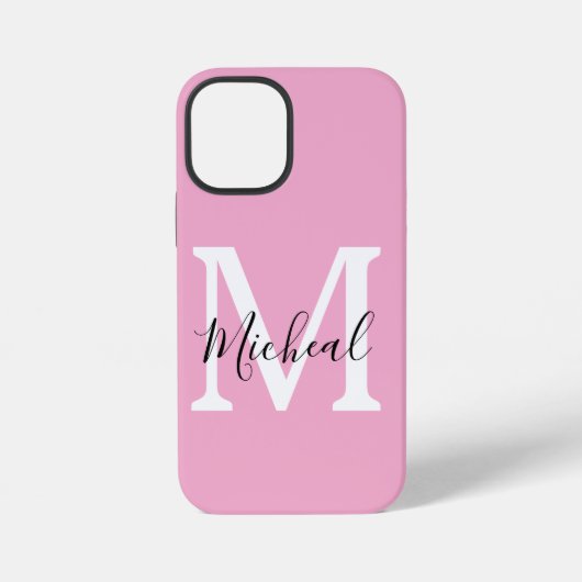 Elegante Roze Naam Persoonlijk iPhone Hoesje (Achterkant)