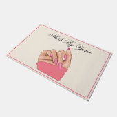 Elegante Roze Nagels Schoonheidssalon Welkom Promo Deurmat (Schuin)