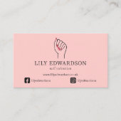 Elegante Roze Nageltechnicus Artiest Logo QR Code Visitekaartje (Voorkant)