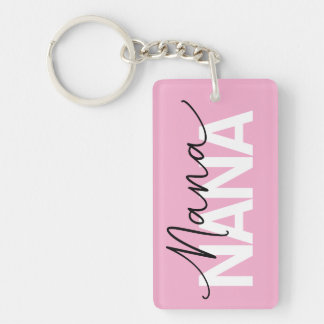 Elegante roze NANA-Sleutelhanger - Modern Script G Sleutelhanger