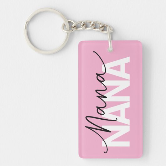 Elegante roze NANA-Sleutelhanger - Modern Script G Sleutelhanger (Voorkant)