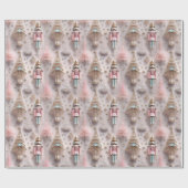 Elegante Roze Notenkraker Cadeaupapier (Vlak)