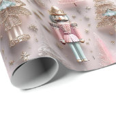 Elegante Roze Notenkraker Cadeaupapier (Rol Hoek)