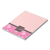 Elegante roze notitieblok met monogram (Linkerzijde)
